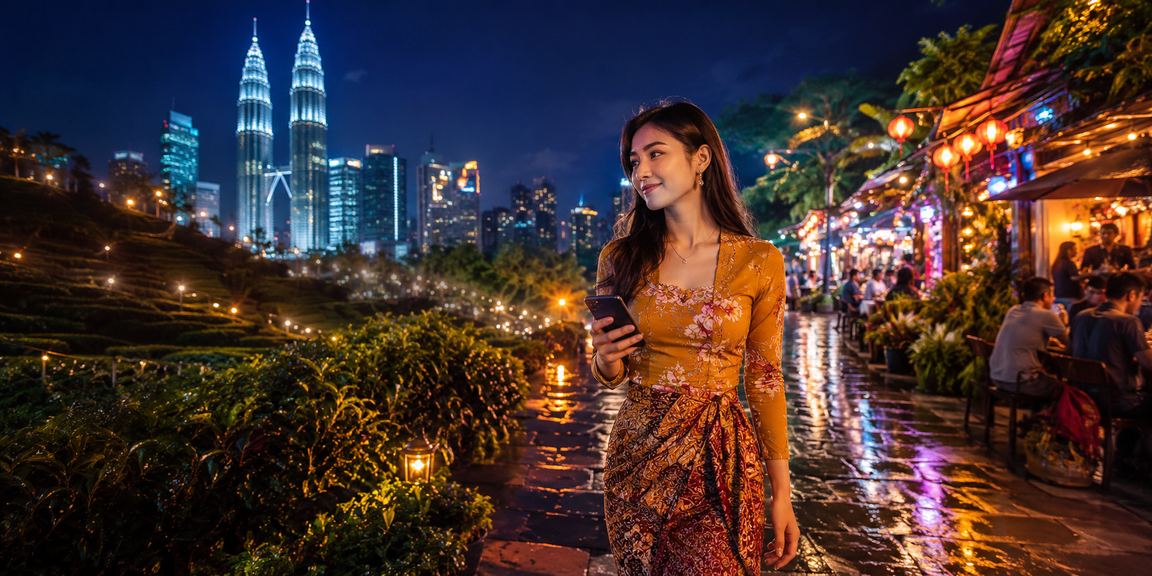 Pengguna Malaysia mengakses taruhan kriket melalui telefon pintar di Kuala Lumpur