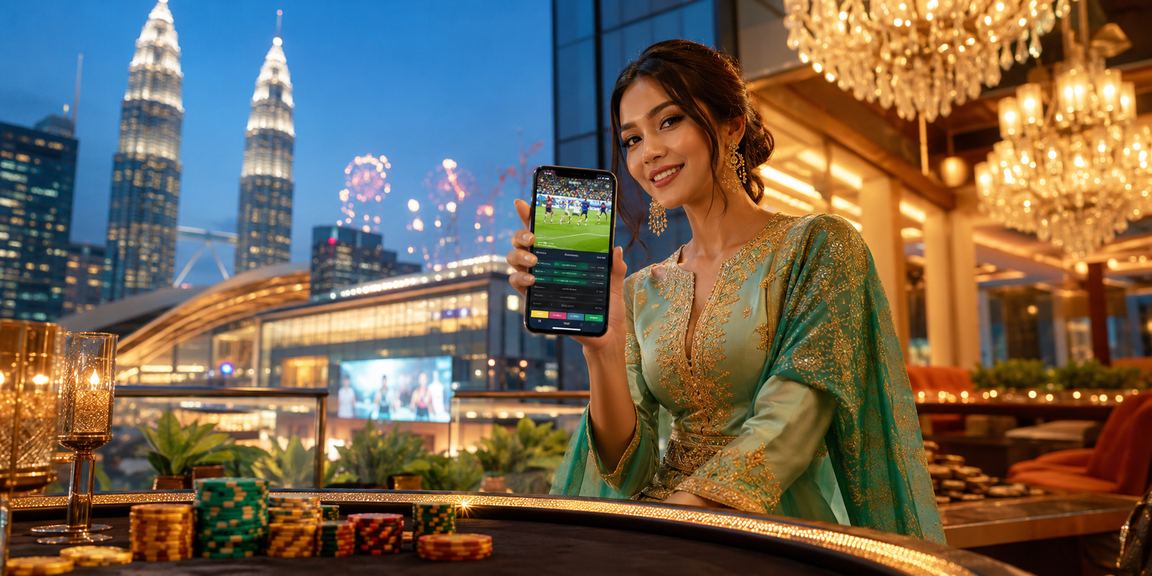 Pengguna Malaysia menikmati taruhan sukan dalam talian semasa Hari Raya Kuala Lumpur